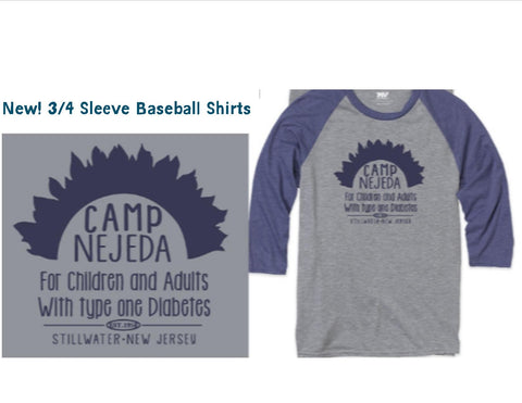T-shirt - Baseball Style Jersey ~ 3/4 sleeves (Adult)